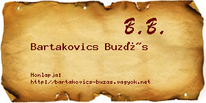 Bartakovics Buzás névjegykártya